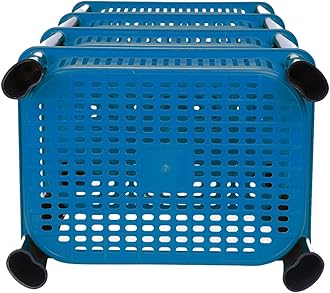 4-Layer Multipurpose Plastic Kitchen Storage Rack | Vegetable Basket Organizer | Stackable Storage Stand for Home, Pantry, Bathroom, Office – Durable Space-Saving Shelf (Blue)
