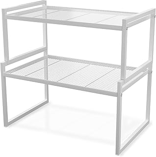 Set of 2 Cabinet Organizers 16.6''W 44 LBS Load Capacity Heavy Duty Kitchen Pantry Shelves Counter Countertop Storage Racks