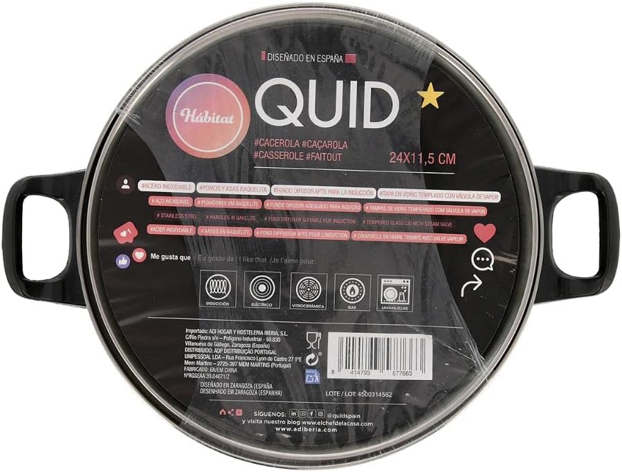 Quid 6024003 24X11,5CM Stainless Steel Habitat QD, Multicoloured