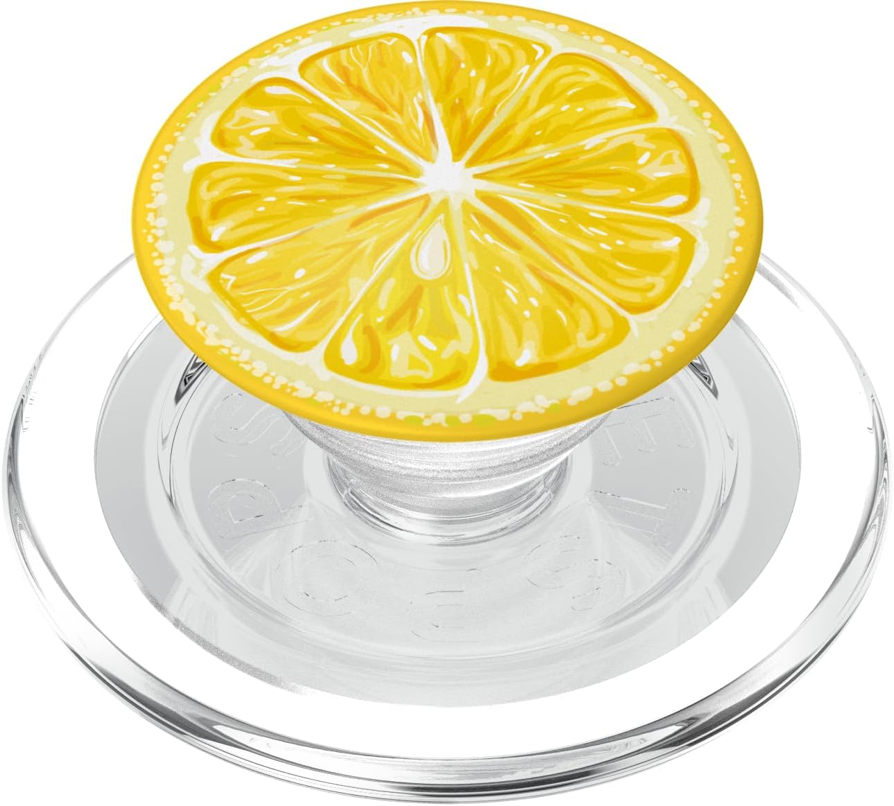 Yellow Lemon Pattern Slice for Boys Girls Lemon Print Black PopSockets PopWallet for MagSafe