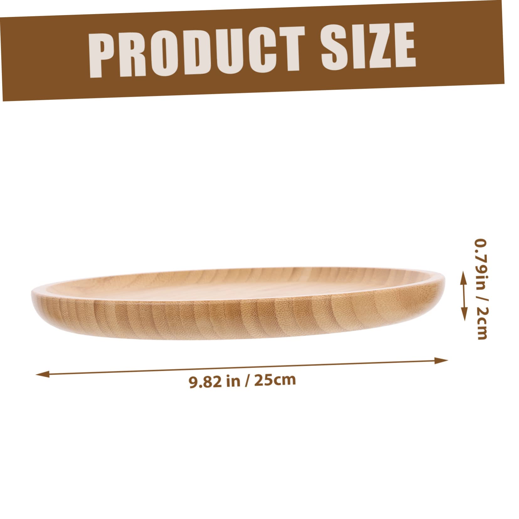 Unomor Beautiful Wooden Fruit Plate Serving Tray Round Storage Plate for Kitchen