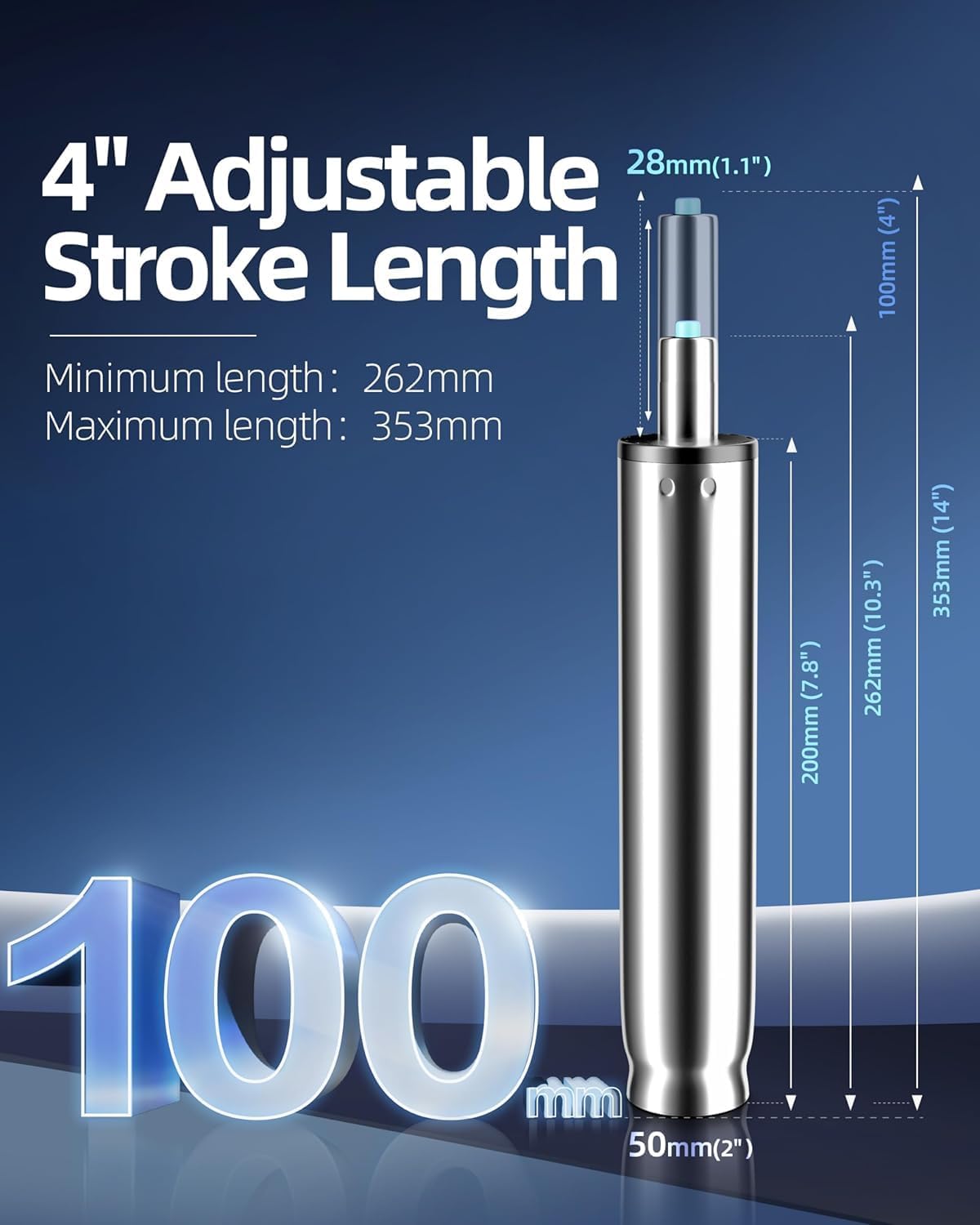 Pistone A Gas Per Sedia Da Ufficio - Sollevamento Fino A 720mm, Portata 180kg, Ricambio Universale - Foto 4