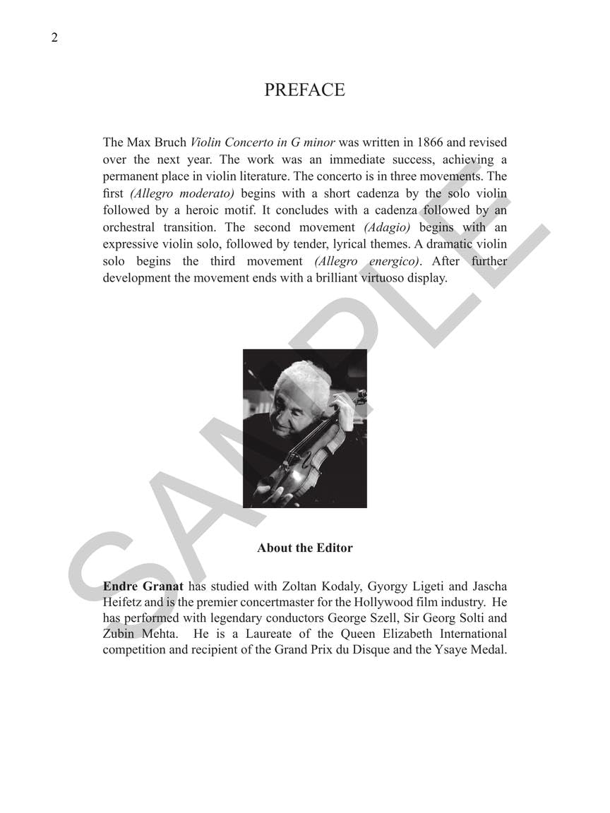 Violin Concerto No. 1 in G Minor: Violin and Piano