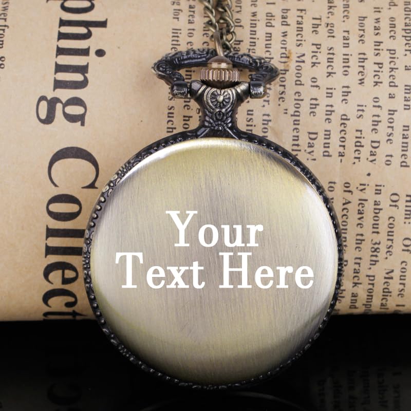 Image of Tiong Pocket Watch Hollow Tree of Life Design Roman Numerals Customizable Quartz Pocket Watch with Chain Birthday Gifts