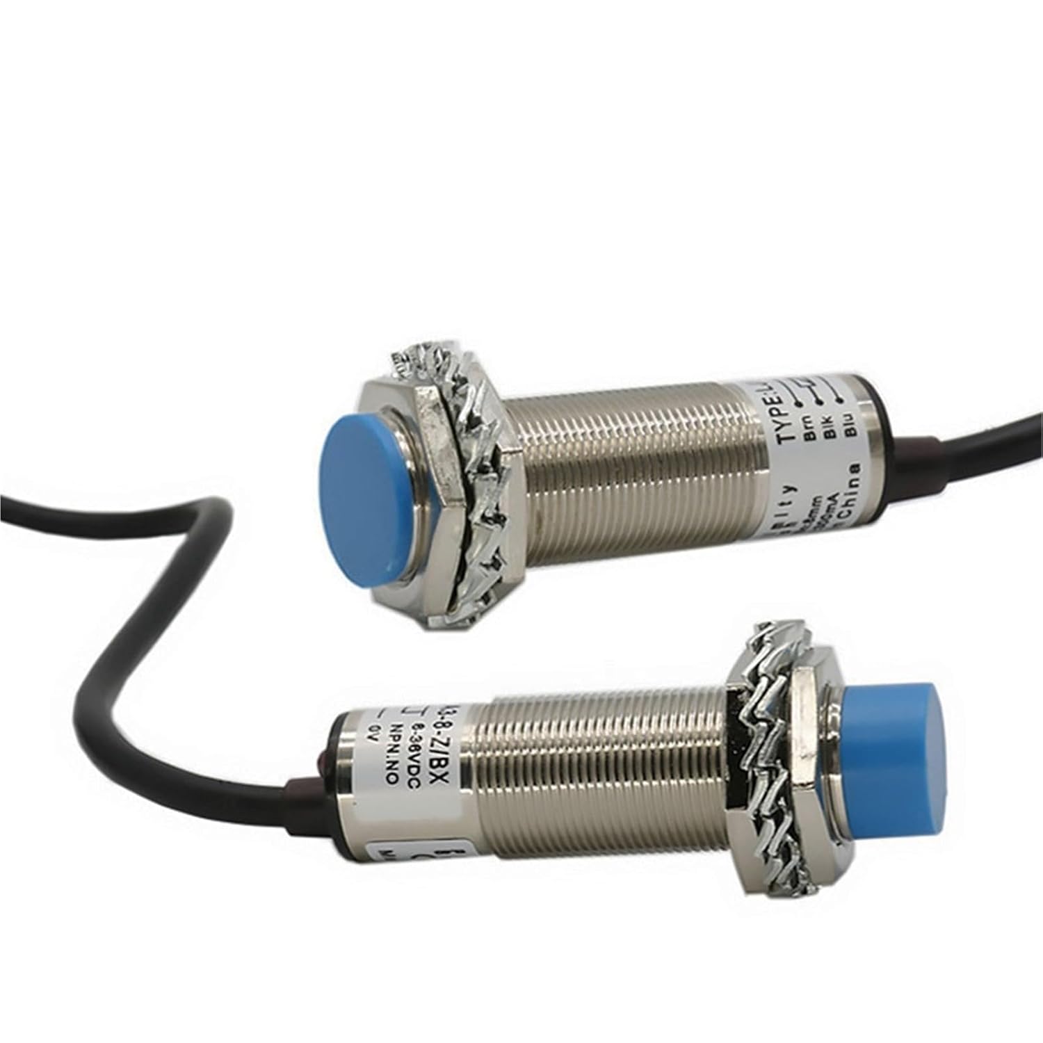 M18 5mm & 8mm Dectect Distance Inductive Metal Approach Sensor Proximity Switch LJ18A3 NPN PNP AC DC NO NC 1Pcs(Distance 8mm,NO,DC Two Wire)