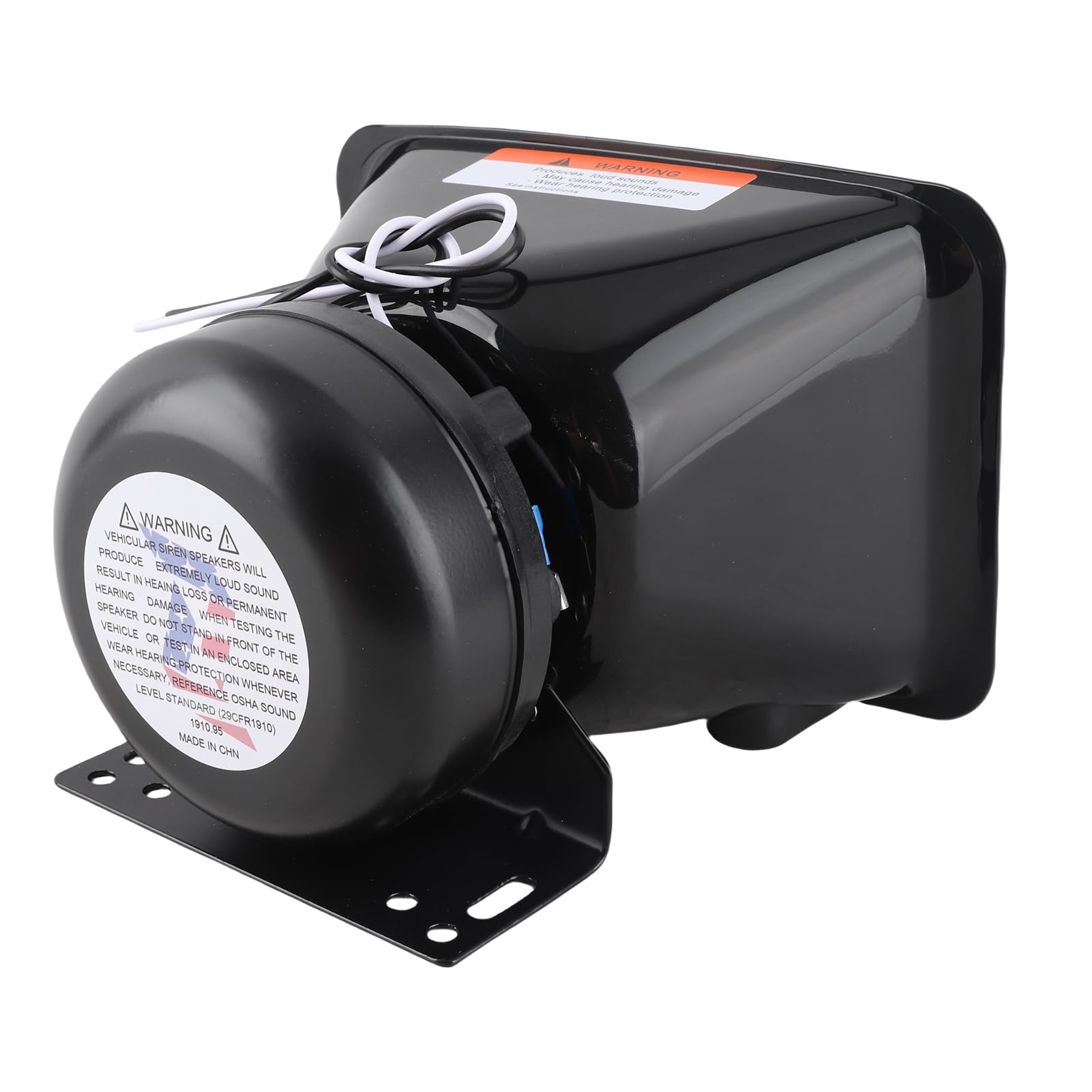 Dilwe Auto Sirene, 200W, 12V, Schwarz, Stahl und ABS Gehäuse, Kompatibel mit Alarmsystemen, Geringer Stromverbrauch für Fahrzeug Sicherheit, Anti-Diebstahl, Notfall Warnsystem