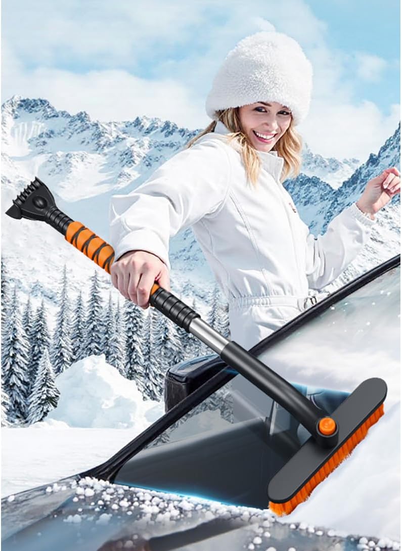 Car Snow Brush Snow Shovel Kit for Acura RSX 2026, Detachable Snow Scraper, Ice Scraper for Cars Winter,360° Pivoting Brush Head