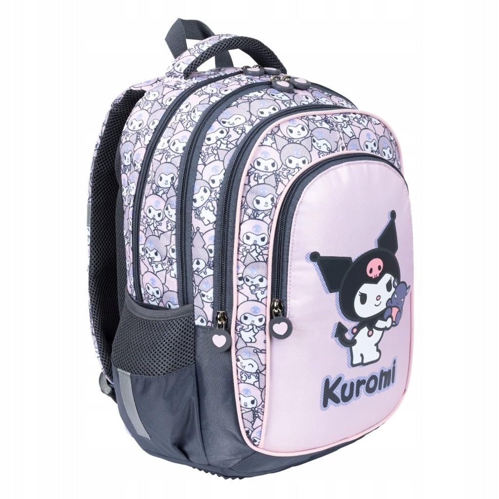 Kuromi Hello Kitty 7 Teile Set Schulrucksack Schulranzen Ranzen Tasche Tornister Federmappe Federtasche Brotzeitdose mit Sticker-von-Kids4shop