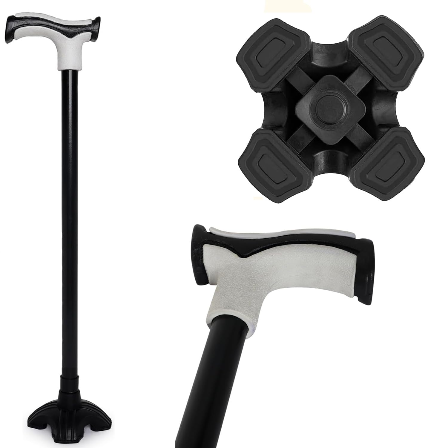 MCP Nimbus T Shape Aluminum Walking Stick, Lightweight, Walking Stick for Old People, Adjustable Height, Wide Base for Balance Stick (Black) (B0CQ54K6GQ) Amazon Price History, Amazon Price Tracker
