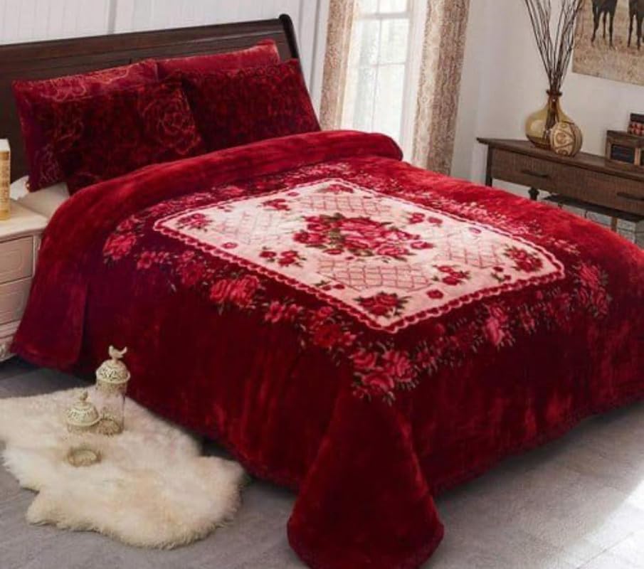Bezzilish Home Floral Embossed Double Bed Mink Blanket for Winter Soft & Warm Queen Size Mink Blanket for AC, 86 x 94 Inches with Bag Packing Pack of 1-Multicolor02 (B0CLJC22SS) Amazon Price History, Amazon Price Tracker