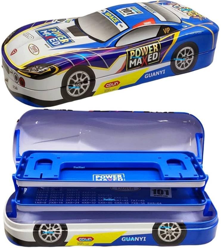 FOMQUAZLI Car Shape Pencil Box with Book Reading Stand and Three Level of Storage Inside| Pencil Box| Metal Pen Pencil Box Art Metal Pencil Box Stationary Compass Box (B0D8JLFLK9) Amazon Price History, Amazon Price Tracker