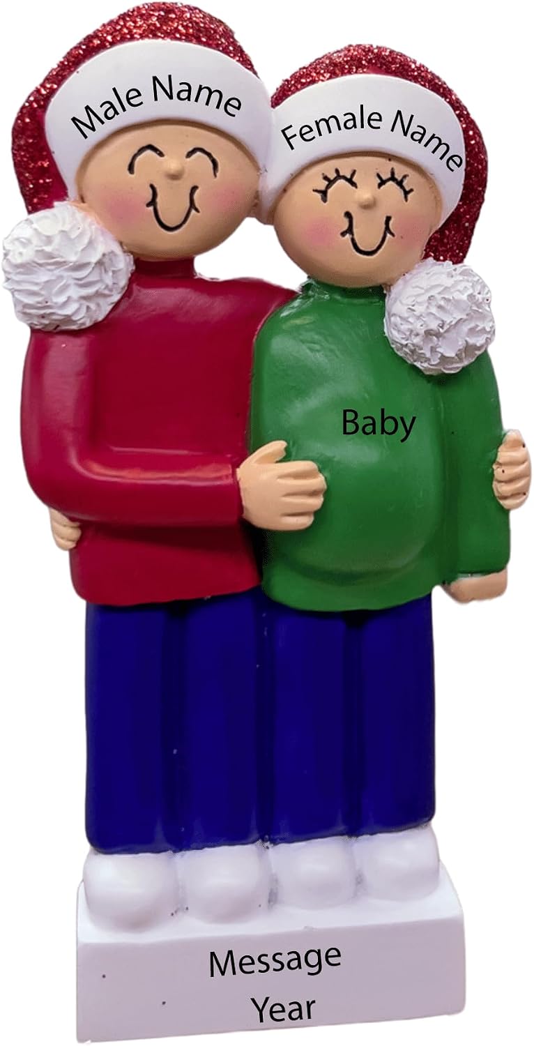 Expecting Baby Christmas Ornament Personalized 2026 – Custom Pregnancy Announcement Keepsake, Family Ornament, Pregnant Couple Decoration, Due Date Gift, Expecting Mom Xmas Ornament for Parents image 2