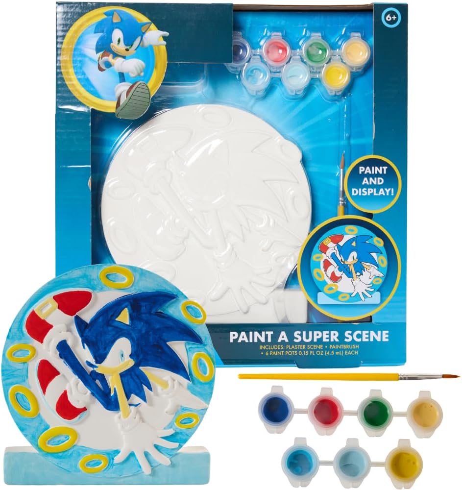Innovative Designs Sonic The Hedgehog DIY Paint a Super Scene Arts and Crafts Set for Kids