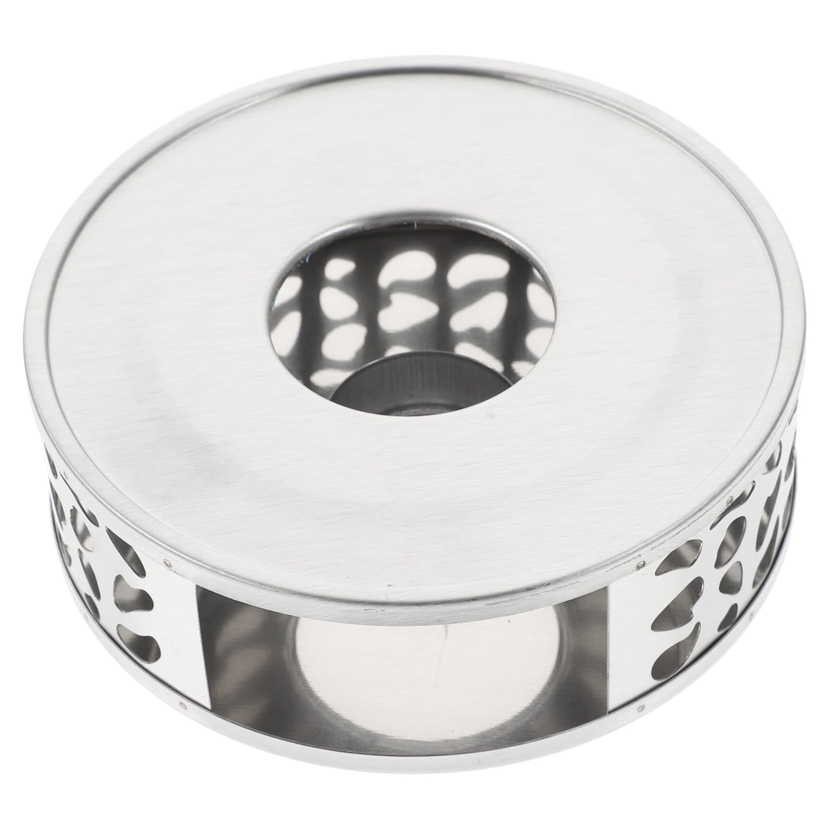 Luxshiny 1pc Stainless Steel Teapot Warmer Base Non- Design Versatile Candleholder for Tea Outdoor Use Easy to Clean Stable Heating