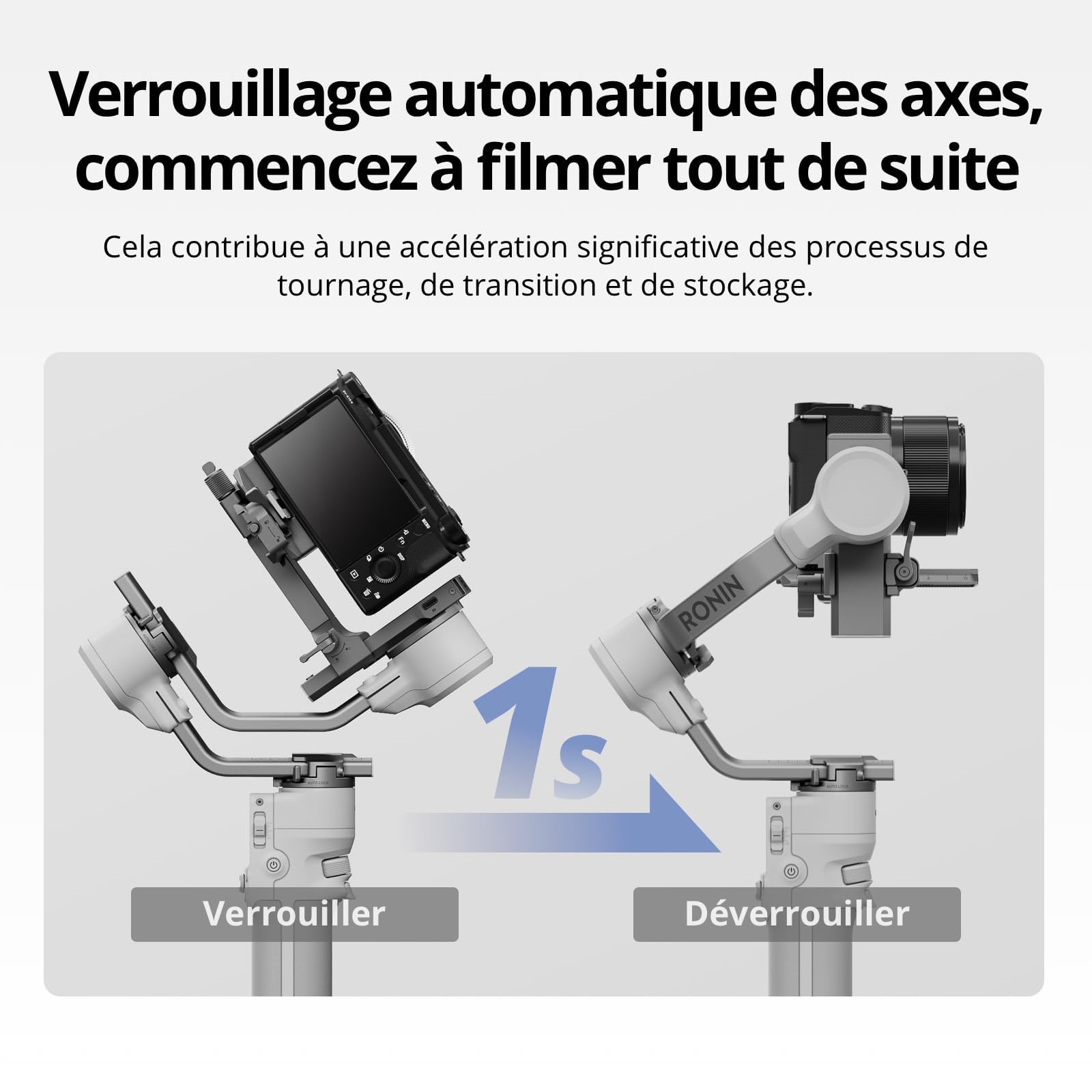 DJI RS 4 Mini Combo, stabilisateur de nacelle pour caméra Canon/Sony/Panasonic/Nikon/Fujifilm, Verrouillage Automatique des Axes, Charge utile de 2 kg, nacelle de caméra, poignée de malette