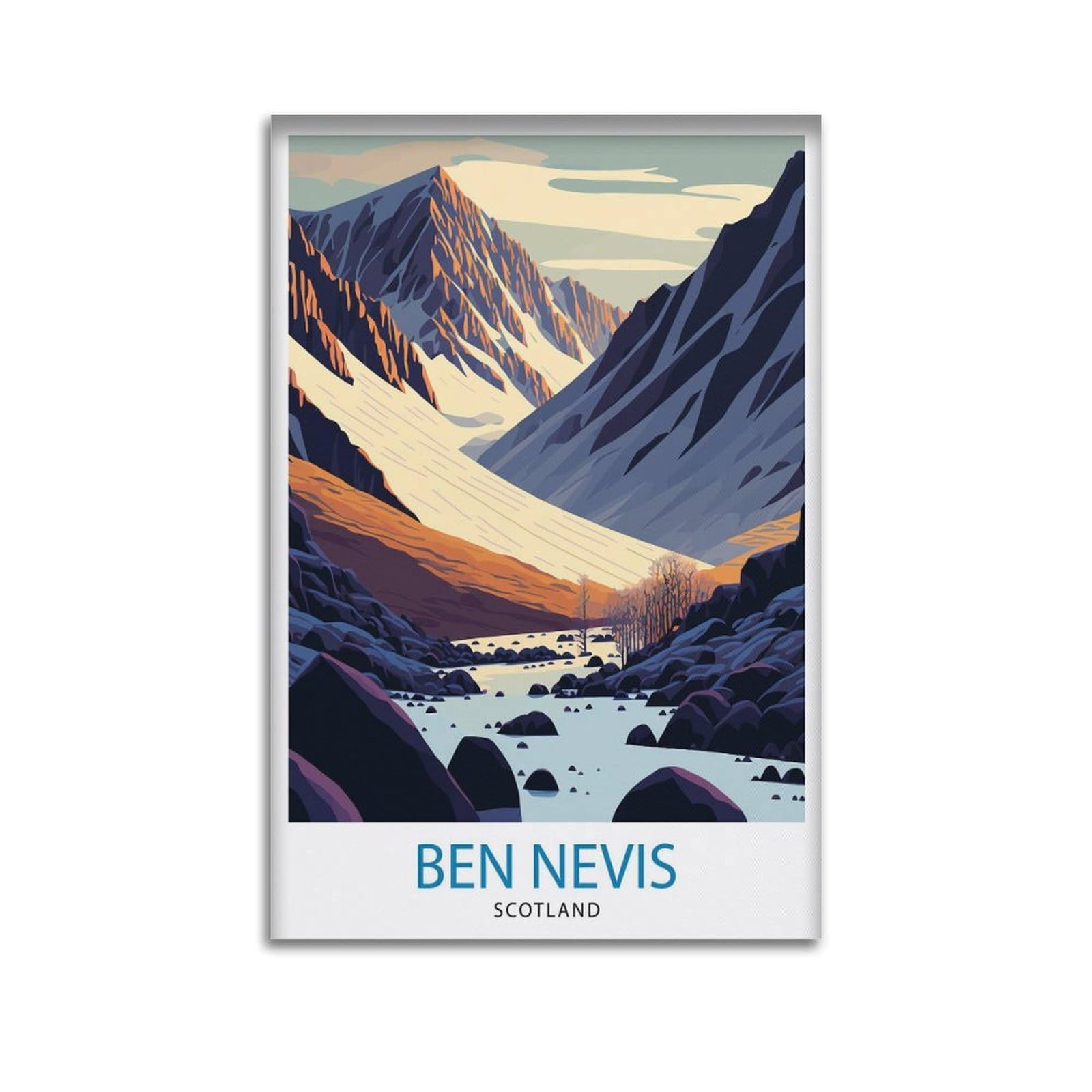 xiaoxiaoshen Ben Nevis Scotland Travel Lover Canvas Poster Wall Art Prints Room Aesthetic Murals Bedroom And Living Decorations 24x36inch(60x90cm)