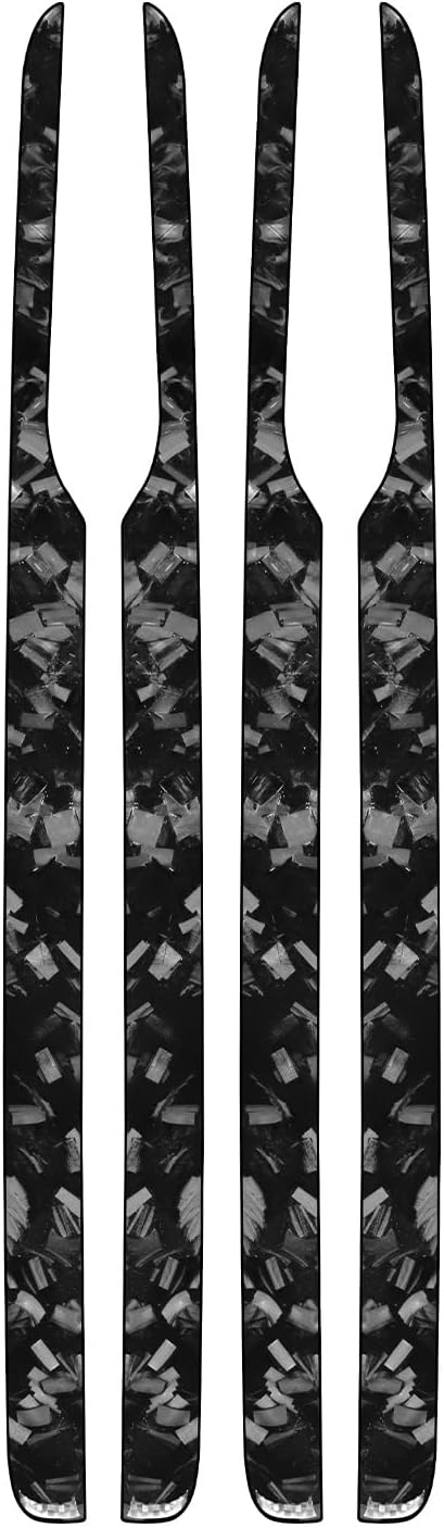 Glossy Black Forged Carbon Fiber Car Inner Door Panel Decorative Strip Trim Sticker Auto Interior Accessories Compatible with Dodge Ram 1500/2500/3500 2013-2018(Not Fits Tradesman/Express Model)