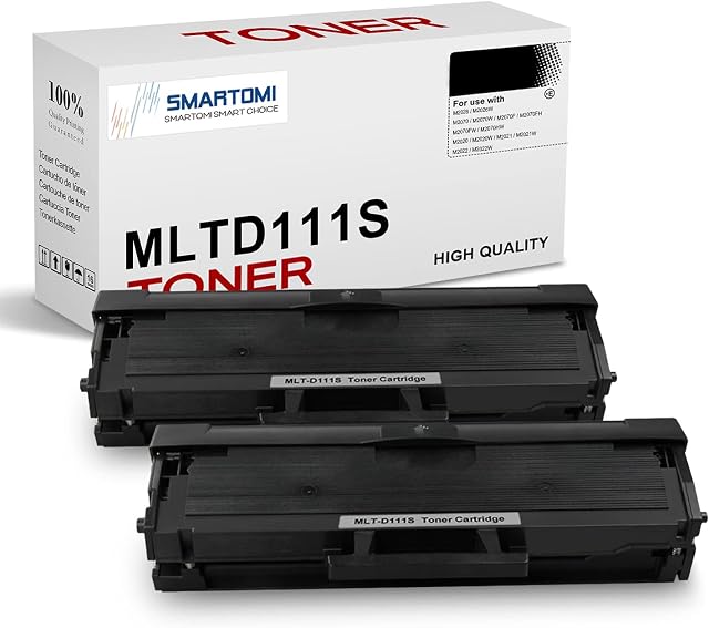 SMARTOMI 2PK MLT-D111S Compatible Black Toner Cartridges Samsung MLTD111S for Used with Samsung Xpress SL- M2026 M2020 M2070 M2022 M2071 Series Printers (Packaging May Vary)