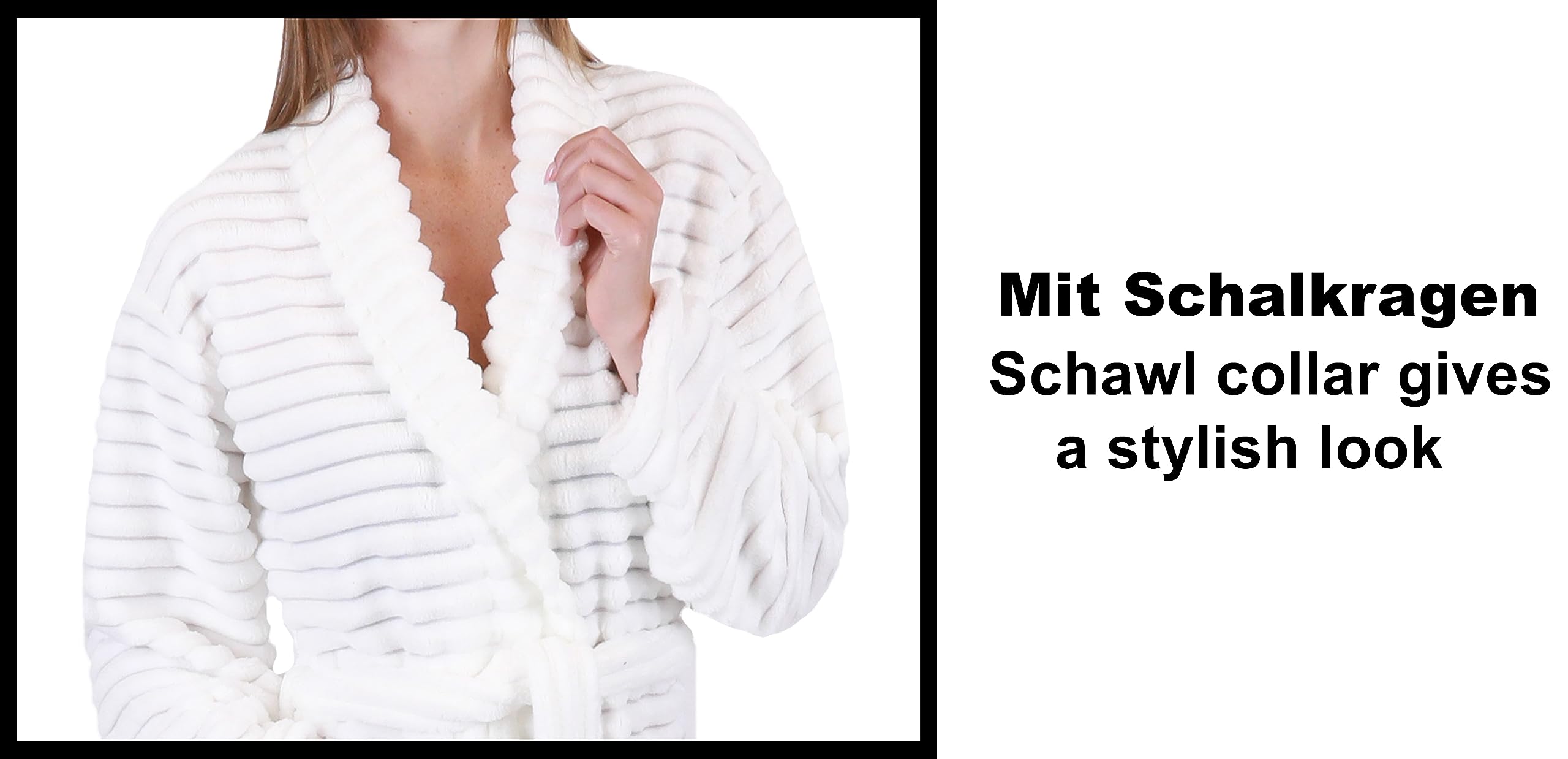 Betz Bademantel BONN Microfaser Strukturplüsch für Damen und Herren mit Schalkragen