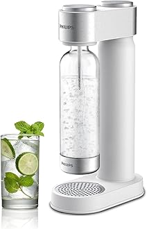 Philips ADD4902WHO/37 Stainless Sparkling Water Maker Soda Maker Machine for Home Carbonating with BPA free PET 1L Carbonating Bottle, Compatible with 60L CO2 Exchange Carbonator(NOT Included), White