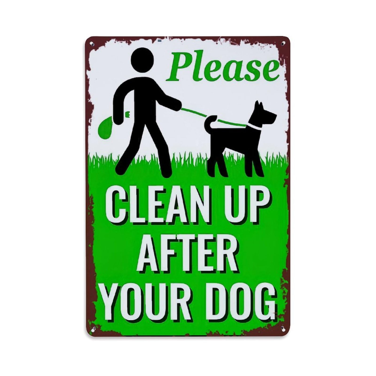 Jdfenggu Vintage Please Clean Up After Dog Retro Metal Tin Sign, Decor Art Poster For Bar, Home, Man Cave, Kitchen, Laundry Room Gift 8X12inch