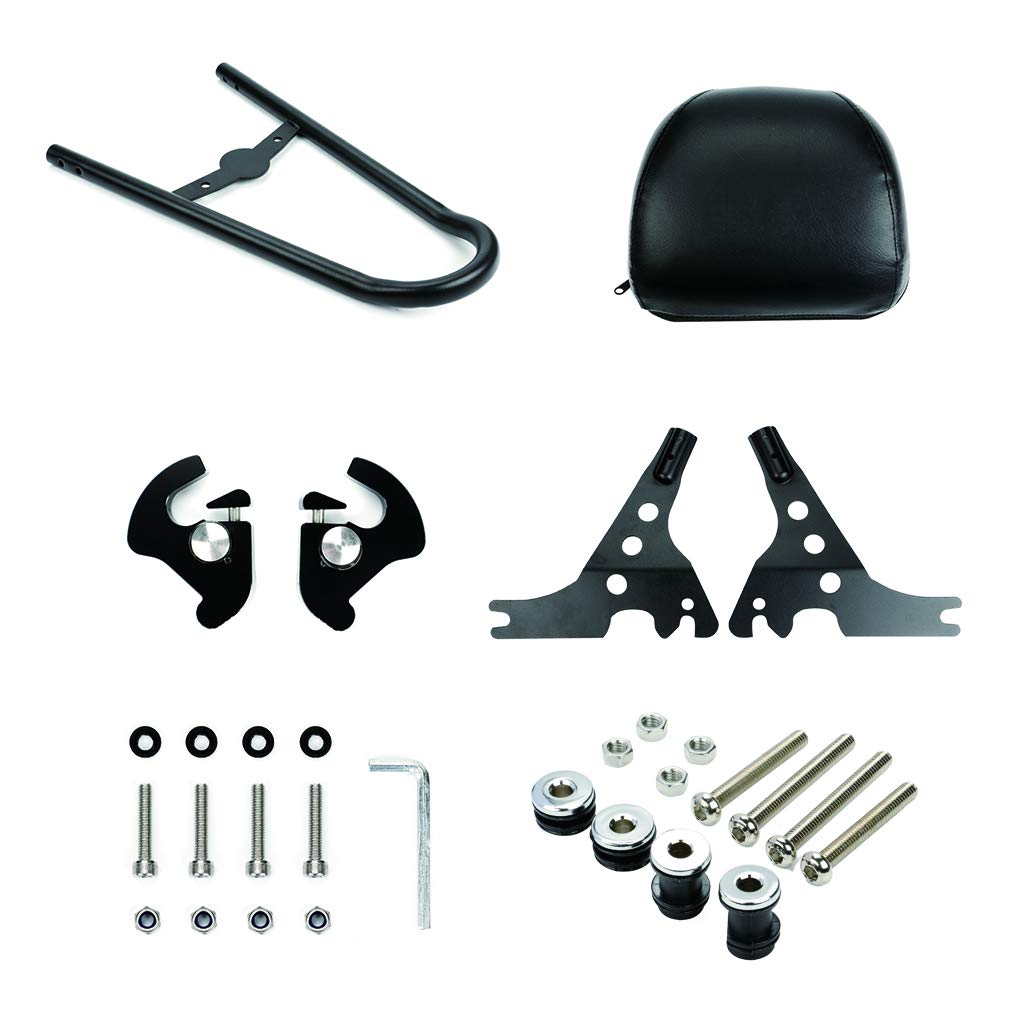 Dossier de Moto,PSLER Dossier de Passager,Sissy Bar pour Touring Road King Street Glide 2004-2023 et pour XL1200C XL1200S 1996-2000