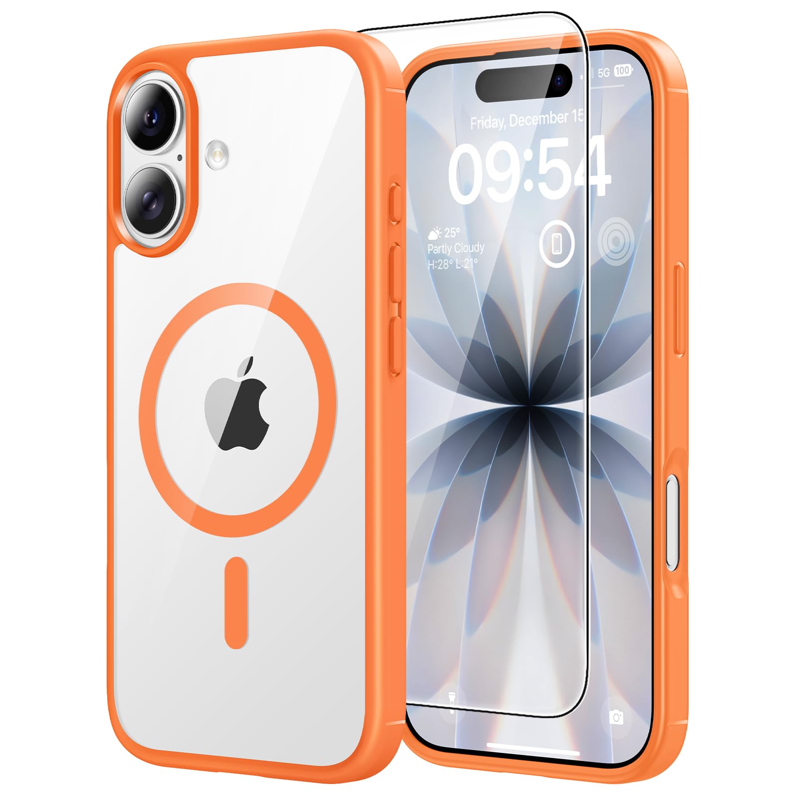 TAURI Funda para iPhone 13/iPhone 14, Compatible con MagSafe [No amarillea] con Vidrio Templado, Carcasa Nueva para iPhone 13/iPhone 14,Funda Ultra Fina antichoque - Transparente — view 187