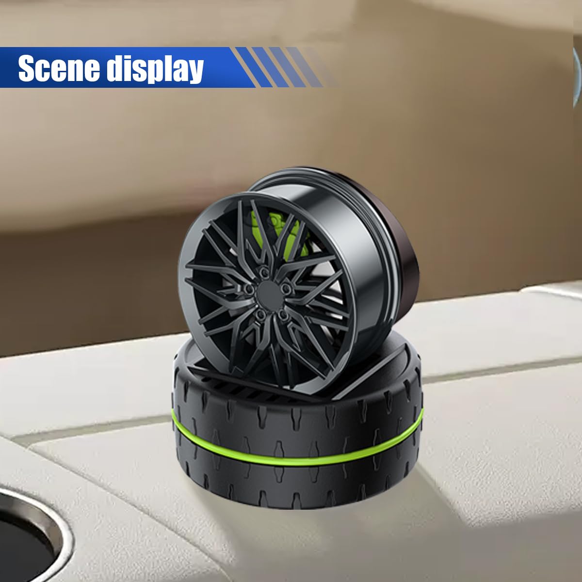 Purificador de aire de energía solar para automóvil, adorno para salpicadero, difusor de aromaterapia giratorio para automóvil, decoración de aromas interiores para automóvil, oficina, hogar (gris)