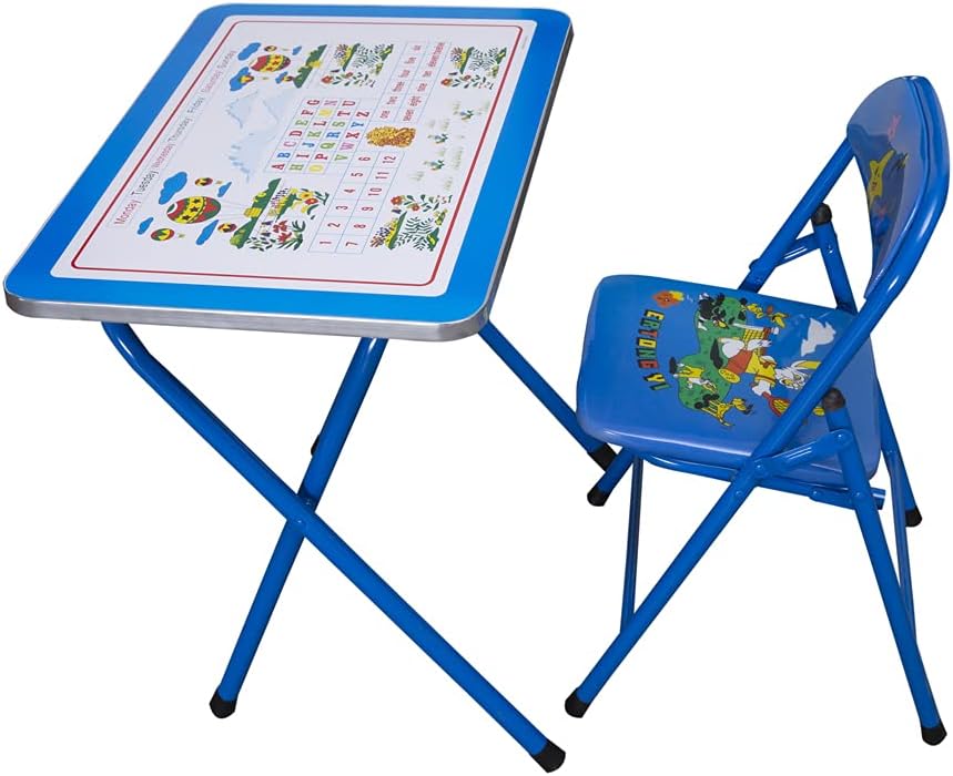WT-EASYCARE Table and Chair Sets for Toddlers | Kids Study Desk | Educational Blue Table Chair Set | Kids Bedroom Furniture | Toddler & Kids Table & Chair Sets - Blue