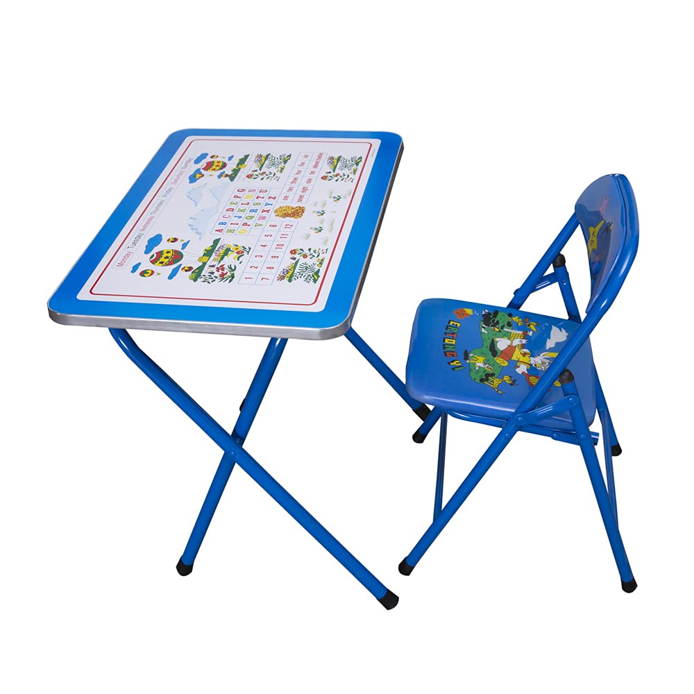 WT-EASYCARE Table and Chair Sets for Toddlers | Kids Study Desk | Educational Blue Table Chair Set | Kids Bedroom Furniture | Toddler & Kids Table & Chair Sets - Blue