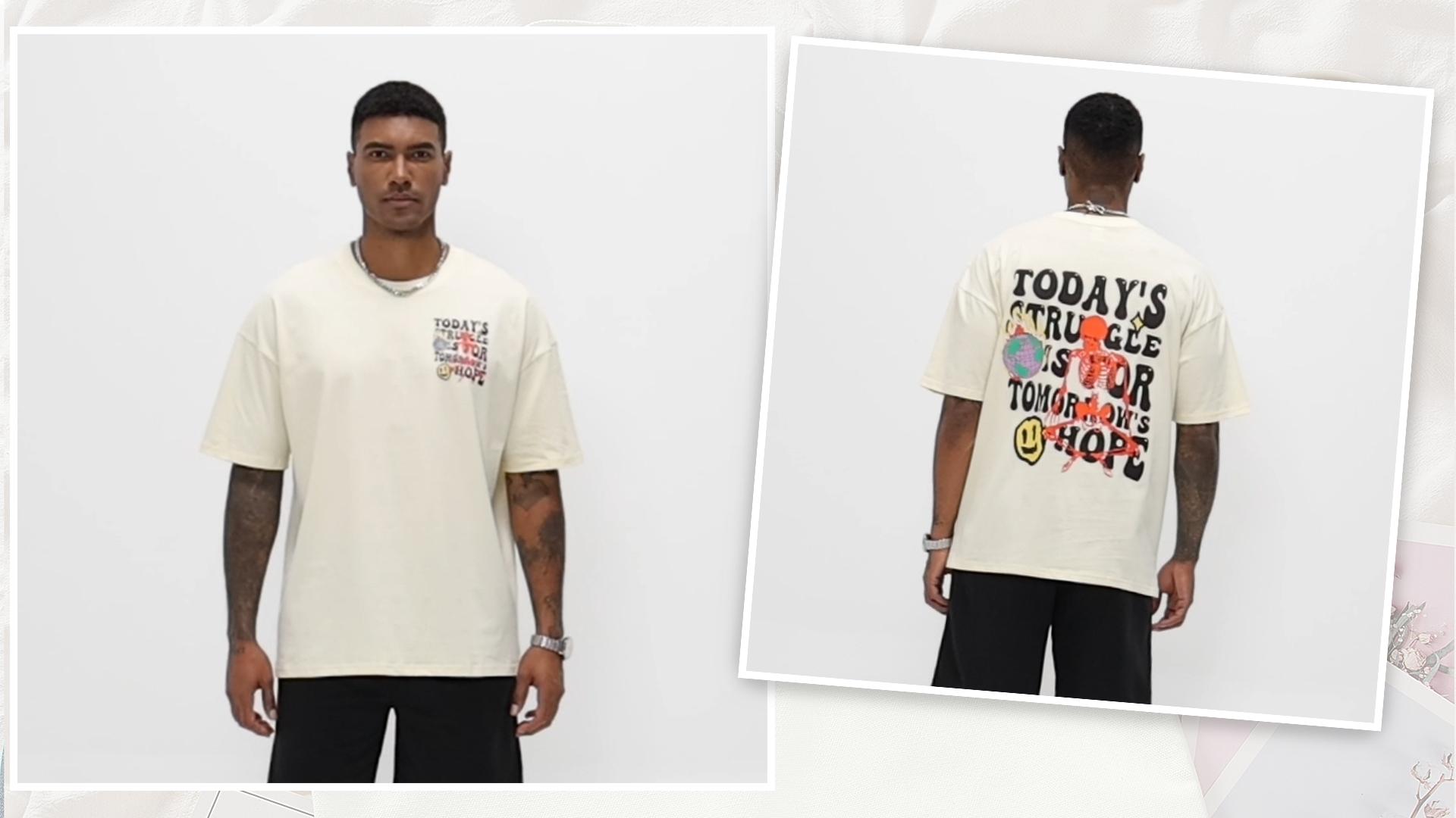 Weiyuqi Oversized Graphic Tshirt for Men Letter Print Vintage T