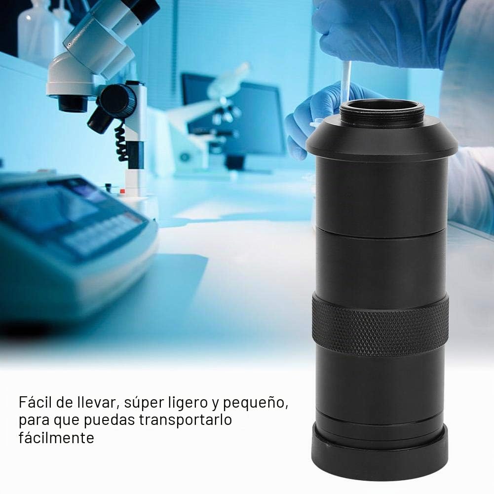Cámara de microscopio digital de aumento 100X Lente con montura C Lente de zoom del microscopio Lente de lupa para microelectrónica Maquinaria de precisión Identificación de huellas digitales y enseña