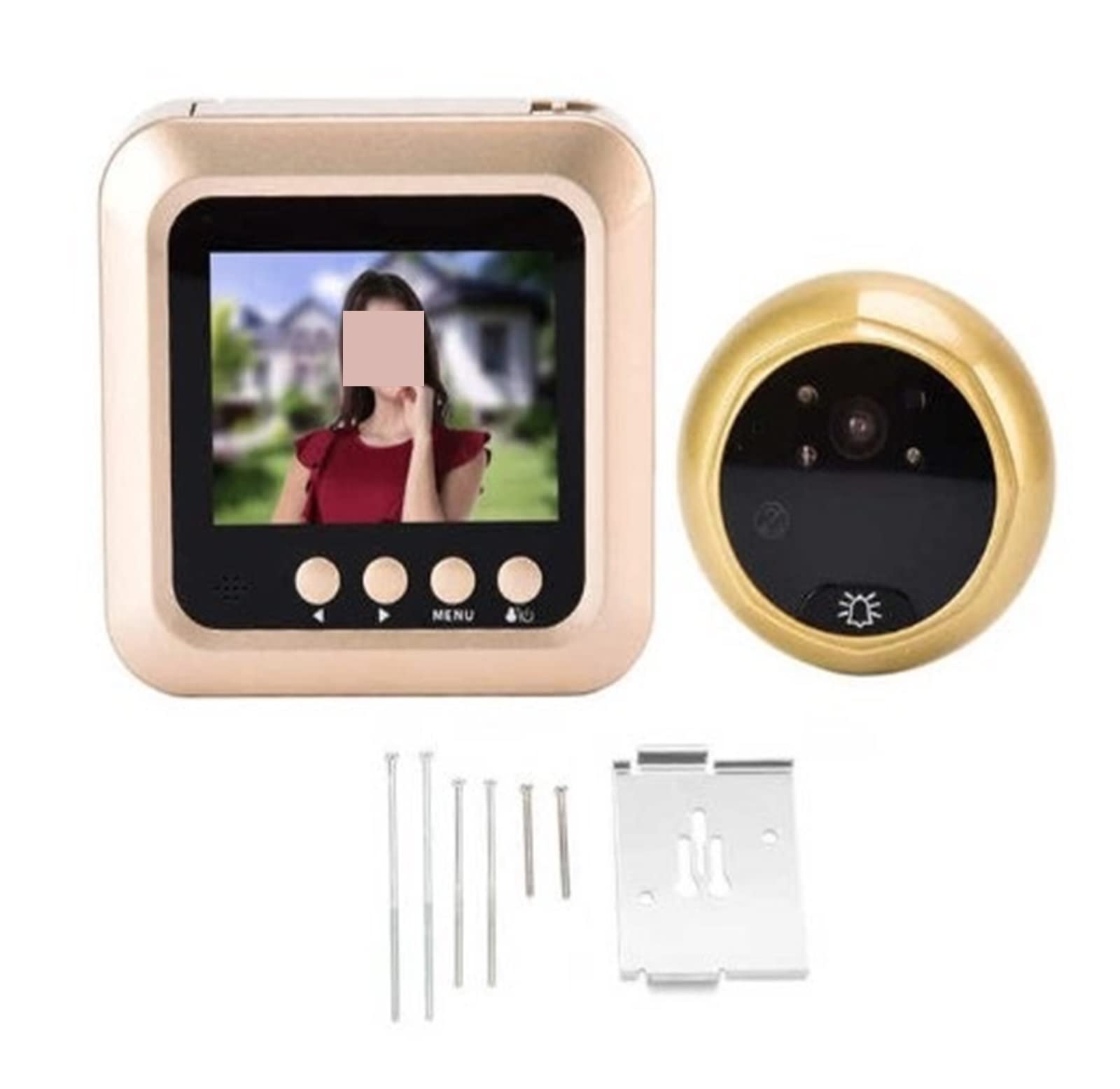 Video Doorbell, Smart Video Campanello Video Spioncino Digital Door Camera Campanello Schermo LCD Display Telecamera grandangolare(B)