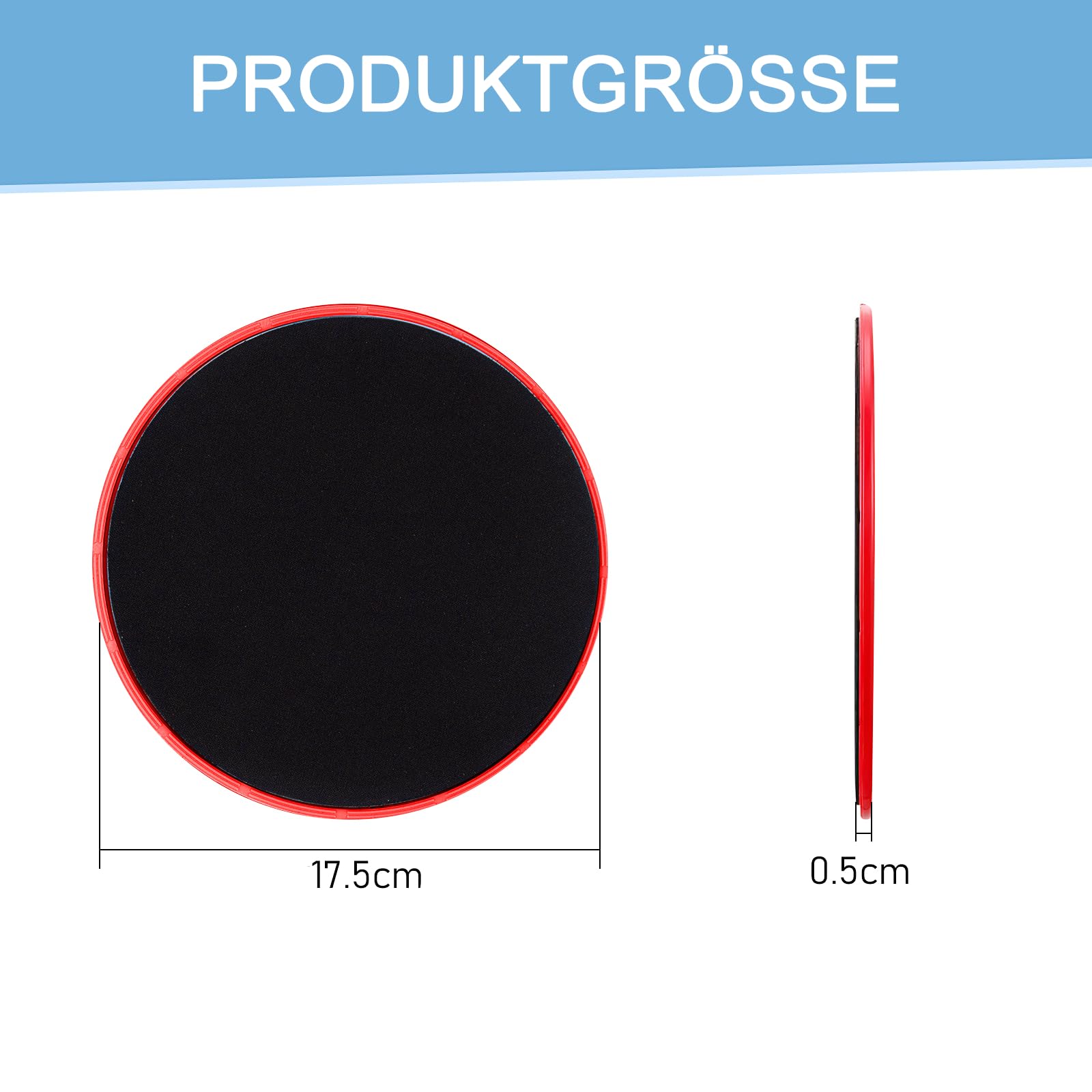 20 Fitness-Slider, 18 cm, doppelseitig für Teppich und Hartboden | Für Core-Training, Yoga und Pilates – leicht und kompakt für Fitnessstudio, Zuhause und unterwegs
