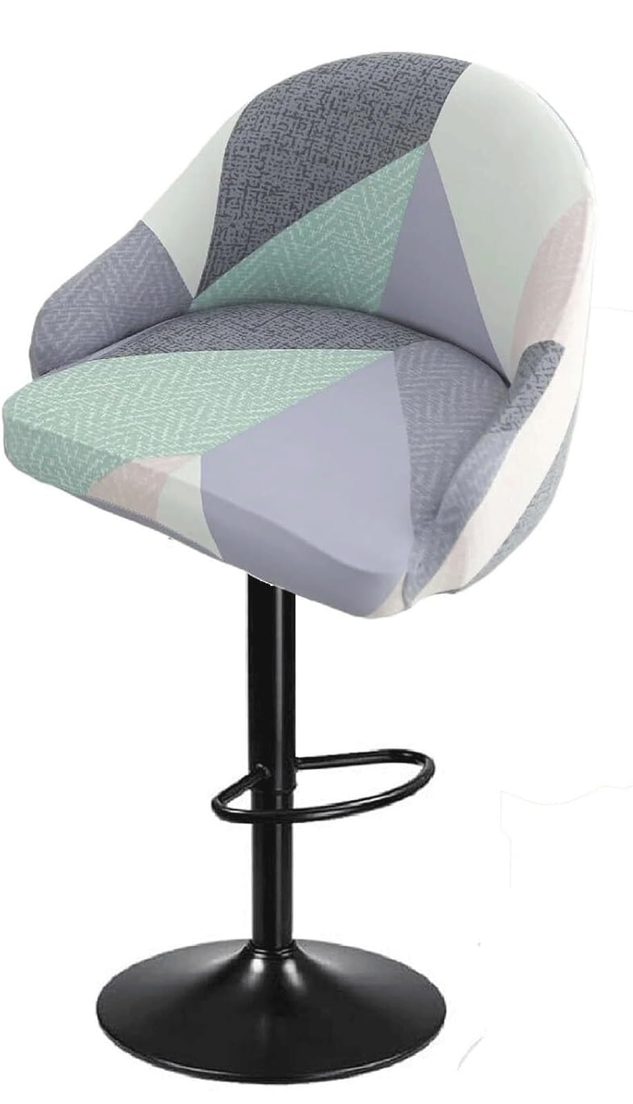 SDNAM Pub Bar Counter Stool Chair Covers with Back and Arms Set of 4/2/1 Stretch, Swivel Curved Kitchen Barstool Chair Cover Curved Back Bar Stool Slipcovers with Arms(H9,1PC)