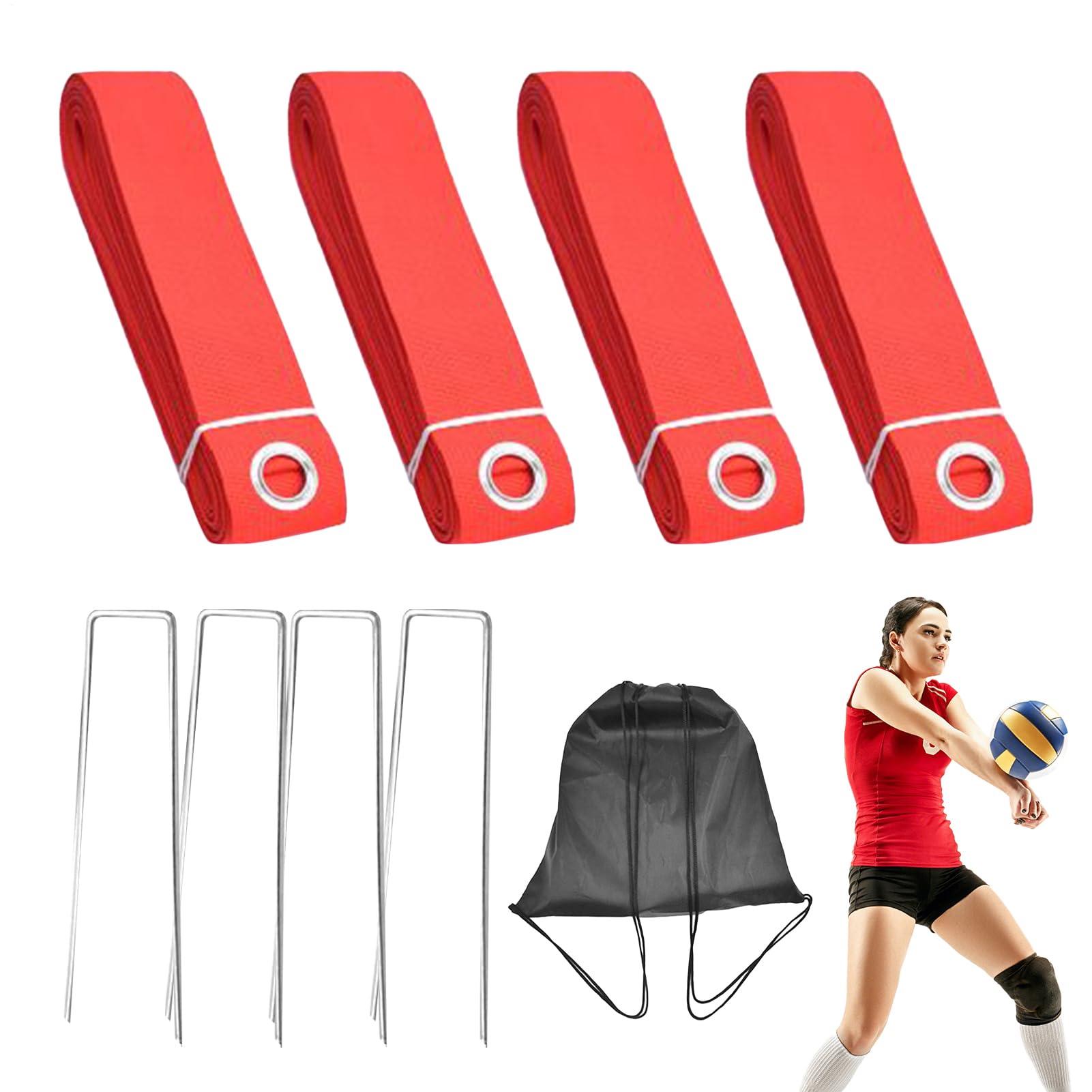 Linee da beach volley, marcatore da campo, set di bordi pieghevoli, design a nastro resistente alle intemperie, accessorio per sport all'aria aperta, per allenamento in giardino, parco, casa o giochi