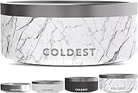 Vista 69 de Coldest Cuenco de metal antioxidante, antideslizante, 3 capas aisladas, acero inoxidable, perro, gato, mascota, antiderrames, sólido, para agua