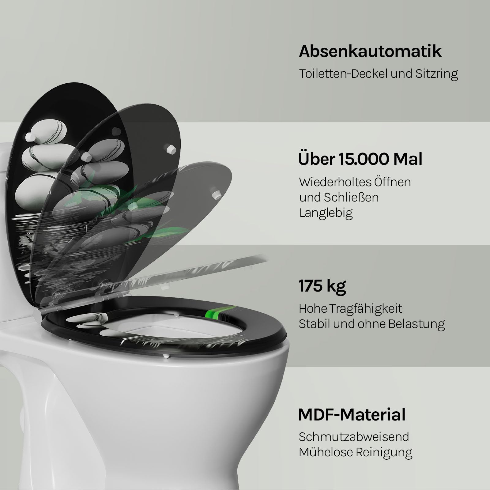 Wc Sitz Mit Absenkautomatik Toilettendeckel Klodeckel Duroplast Eckige Form DE E
