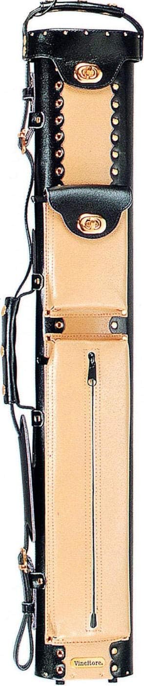 Vincitore 2x4 Black/Beige Combo Billiard and Pool Cue Stick Hard Carrying Case