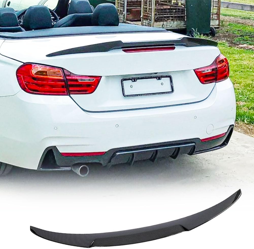 Carbon Look Fiber Trunk Spoiler for BMW 4 Series F33 428i 435i 440i F83 M4 Convertible 2014-2020 ABS Rear Boot Lid Highkick Wing Lip Factory Outlet