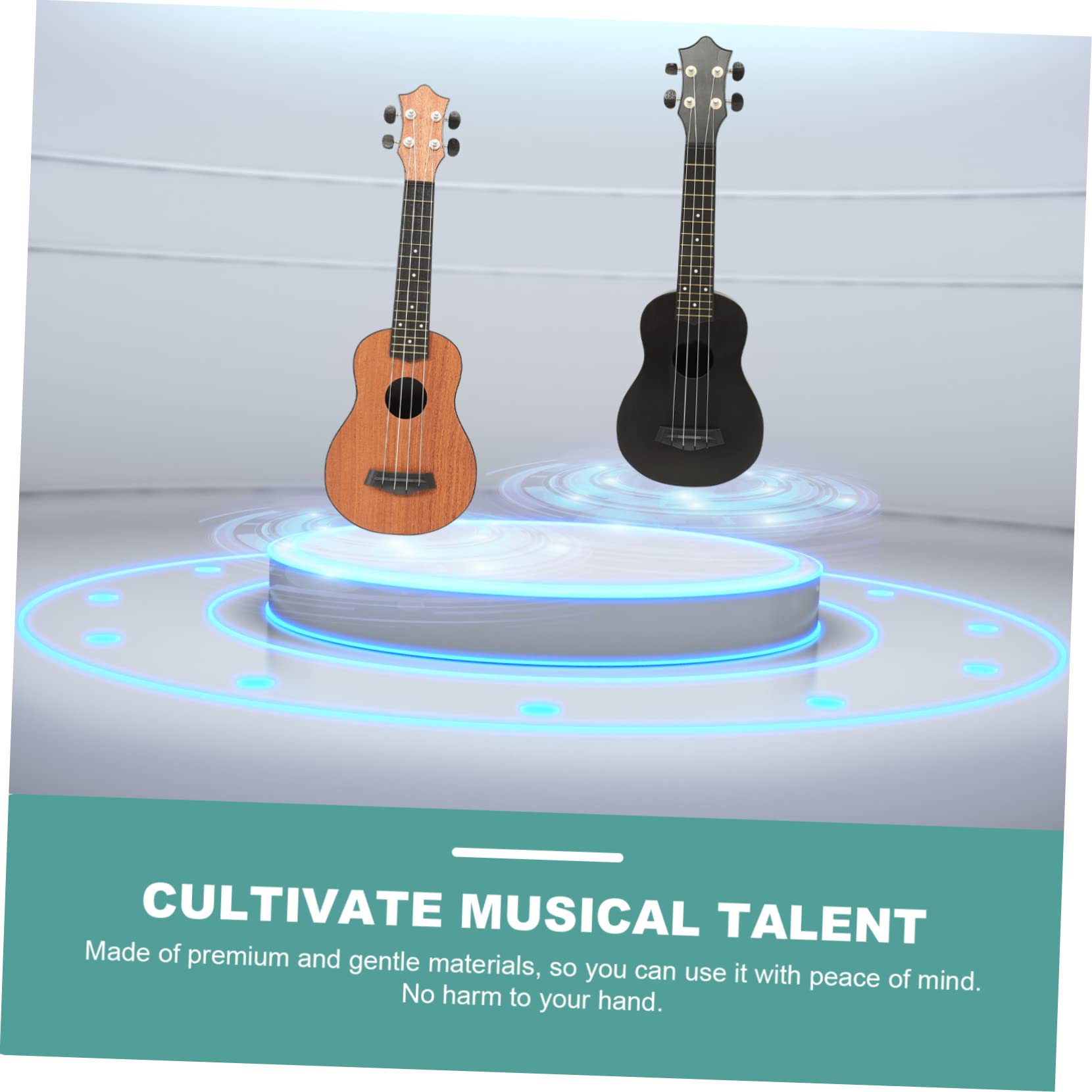 Ukulele 21 Pollici per Ragazzo Ragazza Principianti, 4 Corde, in Legno e Fibra di Carbonio, per Educazione Musicale e Pratica