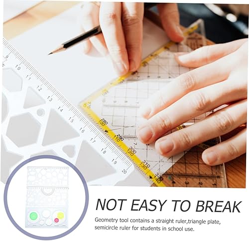 Miniatura 9 de 3pcs Geométrico Papelería Herramienta de Dibujo Geométrico Plantilla Regla Geométrica Regla