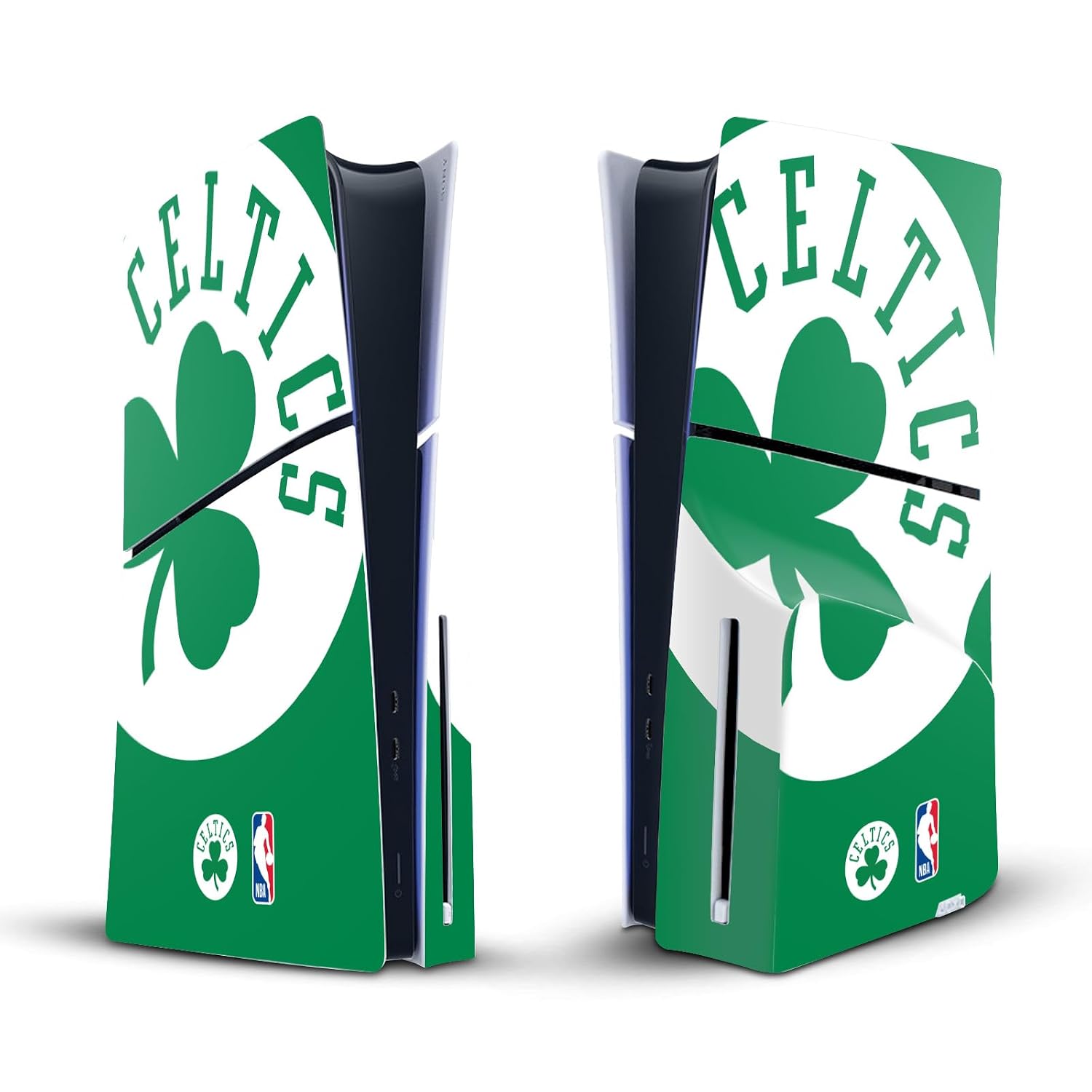 Head Case Designs Officially Licensed NBA Oversized Boston Celtics Logo Vinyl Sticker Gaming Skin Decal Cover Compatible With Sony PlayStation 5 PS5 Slim Disc Edition Console