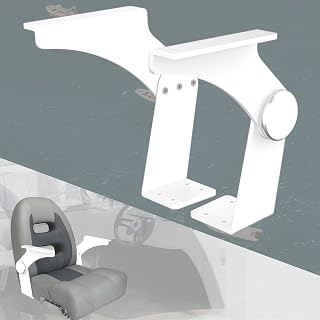 Aluminum Boat Seat Armrest, Boat Pivot Flip-Up Armrest Set Provides 90° Rotation of Armrest, Boat Armrest Pivot Sold in Pairs, Left & Right, White