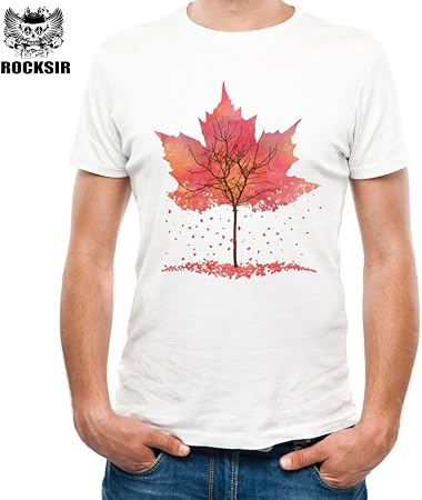 LEFT NVBK Sinistra Nvbk marca abbigliamento maglietta uomo Canada bandiera  canadese foglia stampa manica corta T shirt uomo 2017 Summer casual uomo  Tshirt o-nec, M : Amazon.it: Abbigliamento