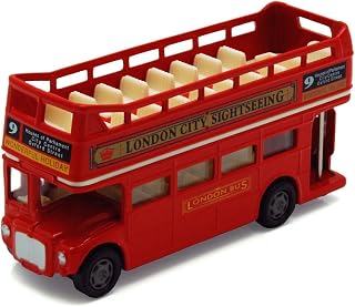 London Double Decker Bus Open Top, Red - Motormax 76008 - 4.75" Diecast Model Toy Car