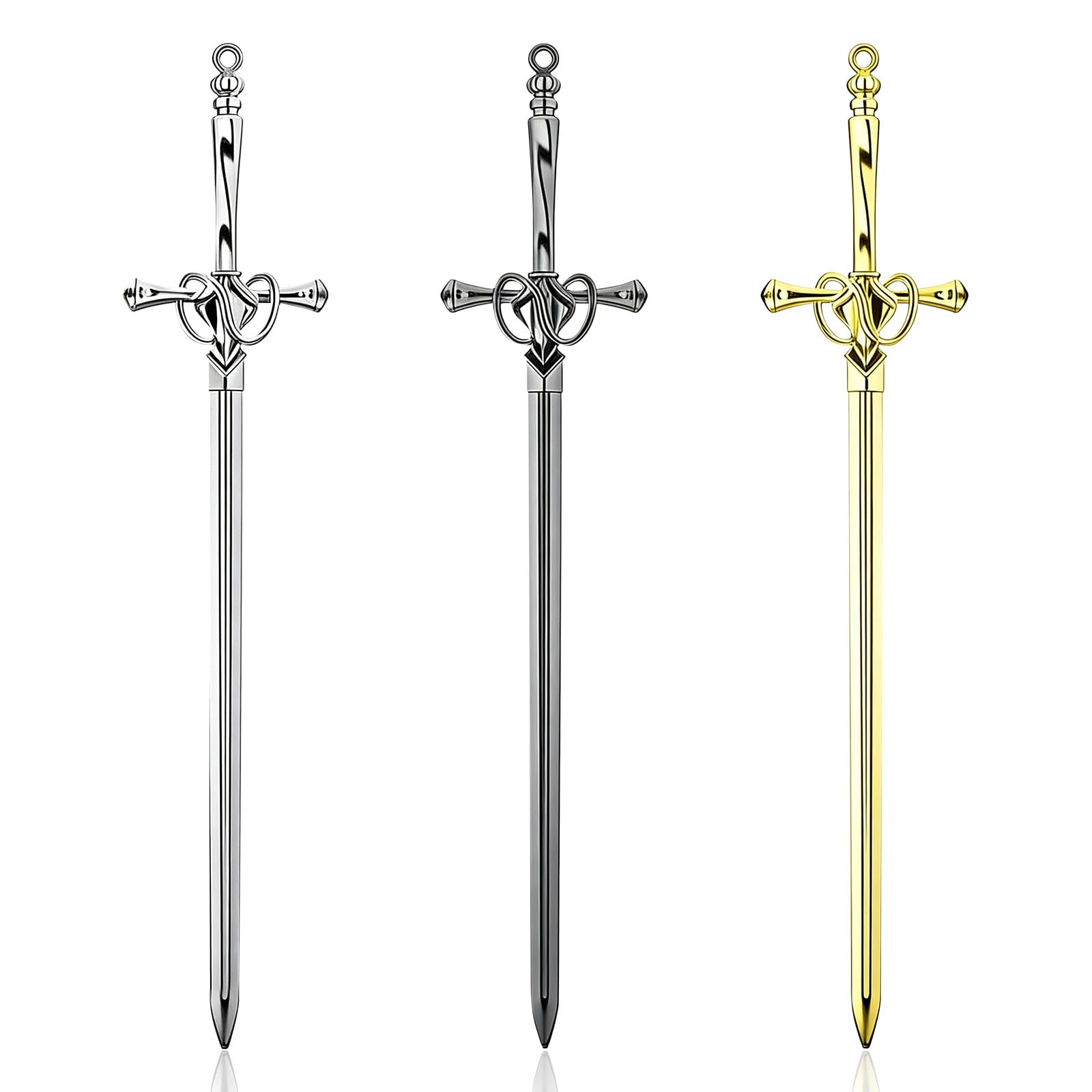 3pcs Sword Letter Opener, Opener Envelope Slitter, Letter Openers, Mail Opener Tool, Fancy NlsqUK Envelope Openers, Home and Office Mail Supplies (Silver, Black, Golden)
