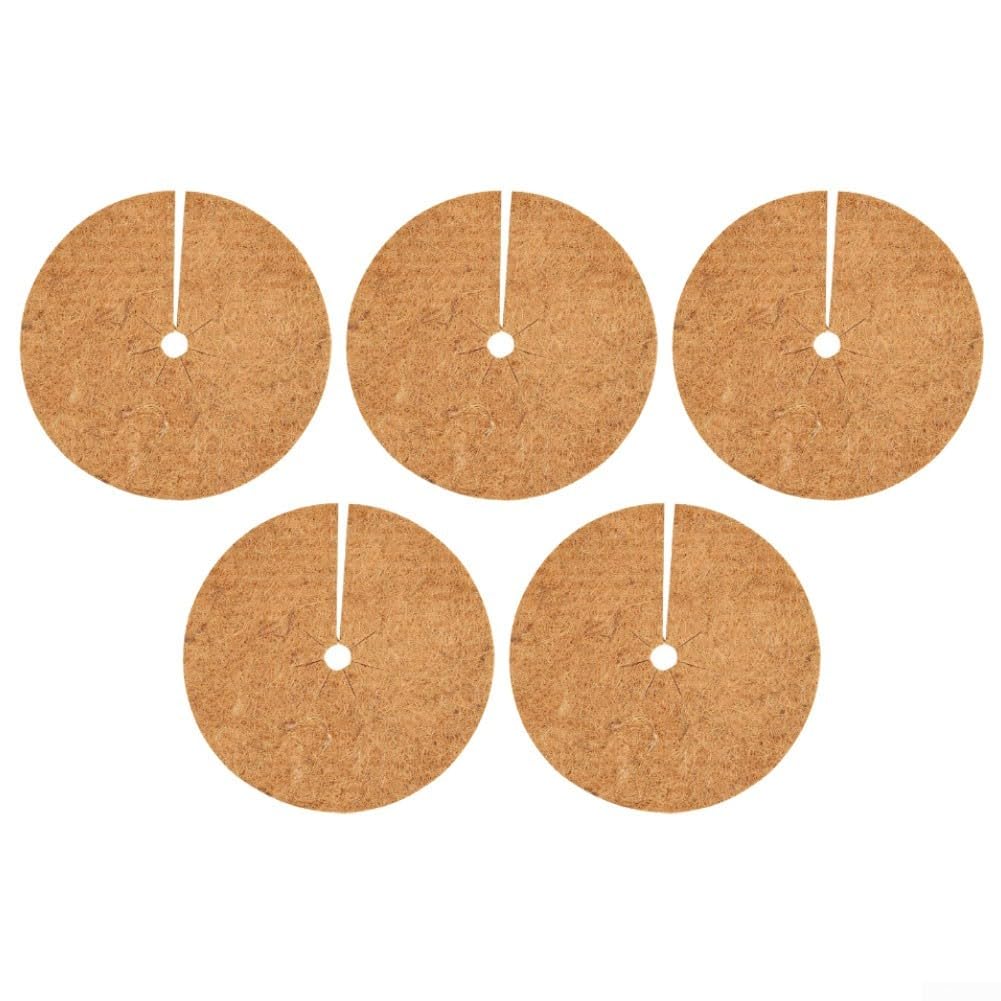 Coconut Coir Frost Protection Mat for Plants – 30 cm & 25 cm Round Flat Mulch Mat, Anti-Grass Growth, Biodegradable, 10-Pack