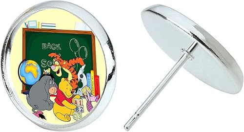 Miniatura 9 de Pendientes colgantes para el regreso a la escuela, diseño de oso de peluche, color dorado