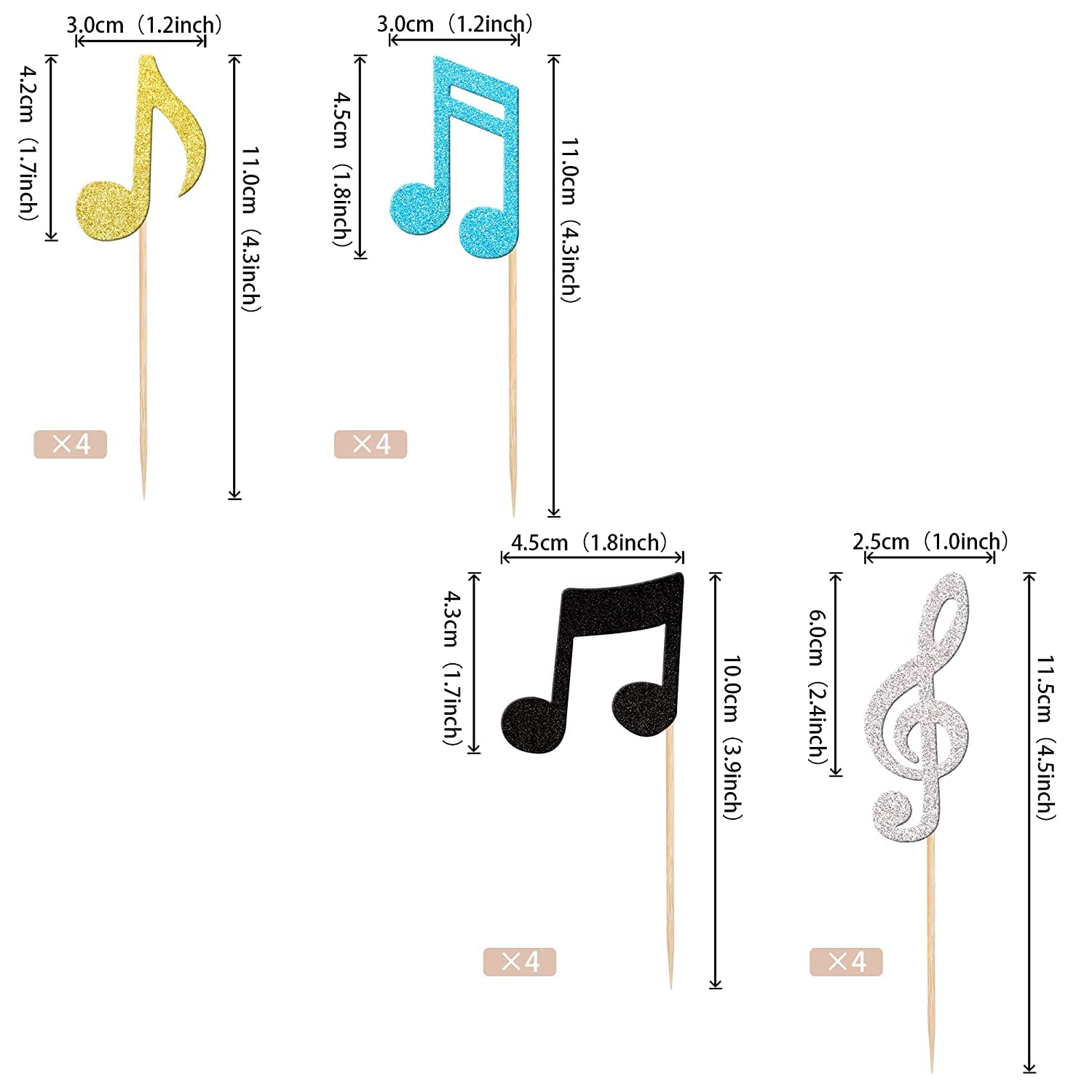 Decorazione Compleanno Note Musicali Cupcake Toppers - 24 Pezzi Per Torte Compleanno A Tema Rock Torta Musicale Amazon
